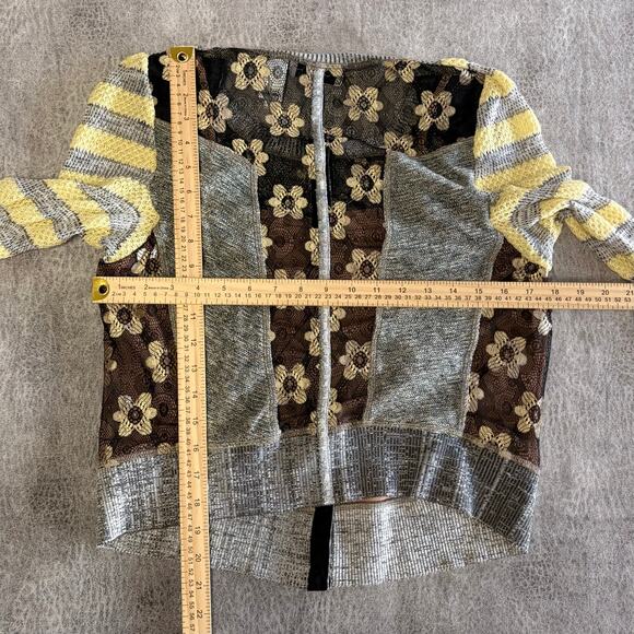 Vintage Patchwork Layered Eclectic Cardigan Top - Picture 6 of 6